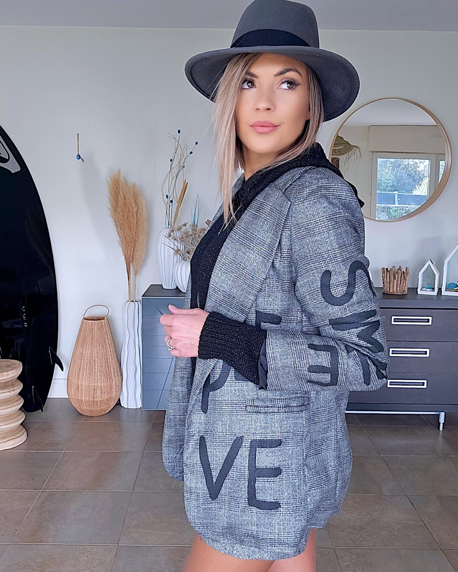 Veste star à tag coupe boy