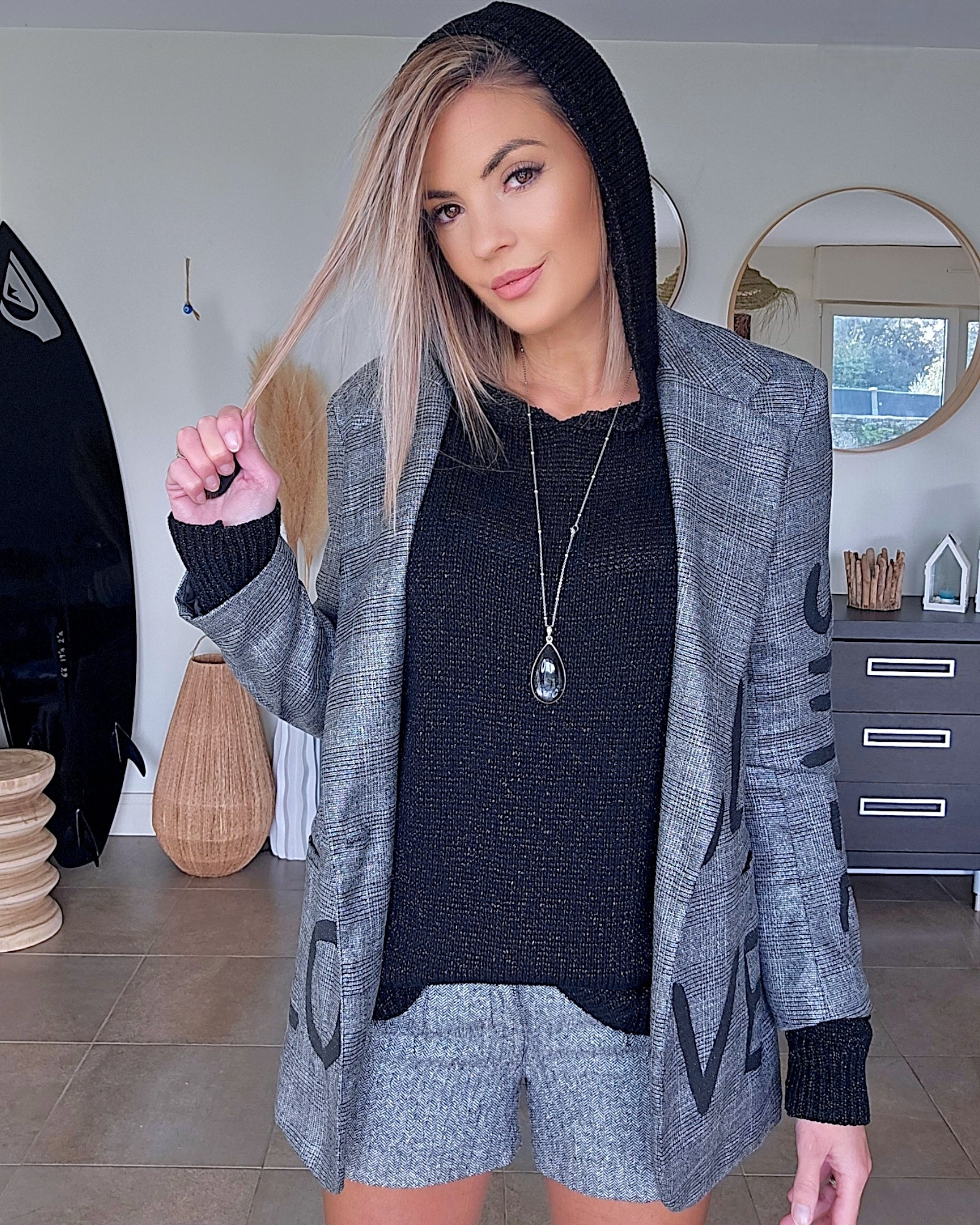 Veste star à tag coupe boy