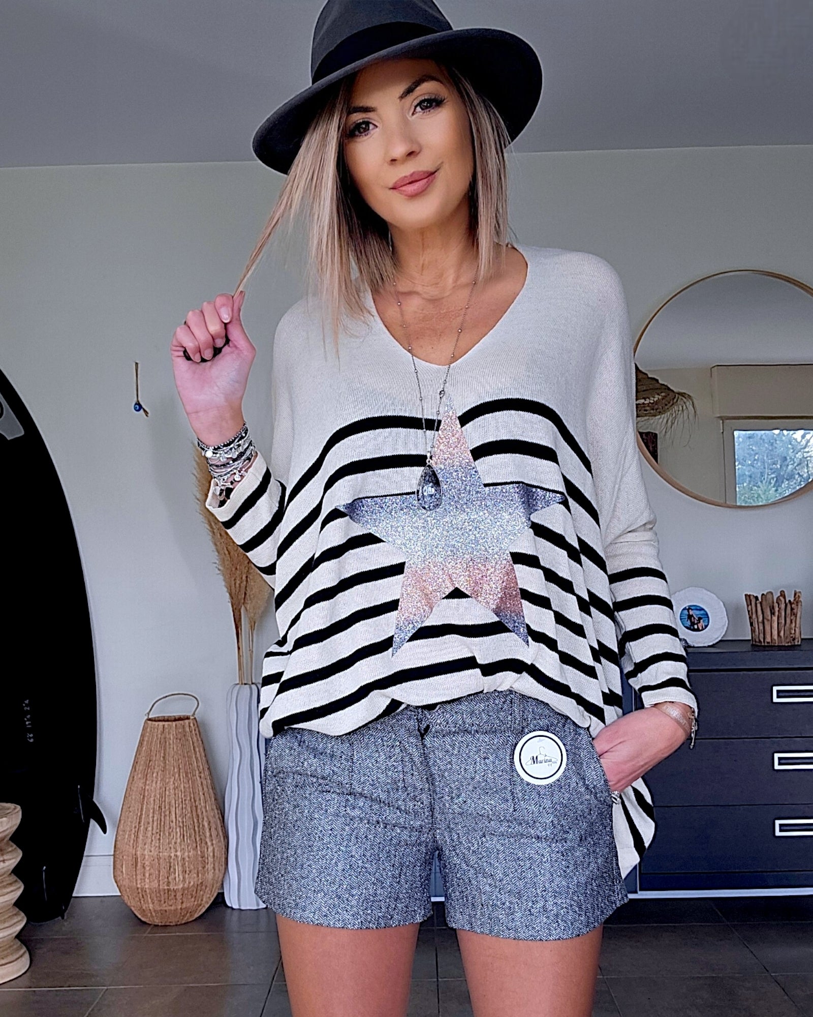 Pull marin avec étoile