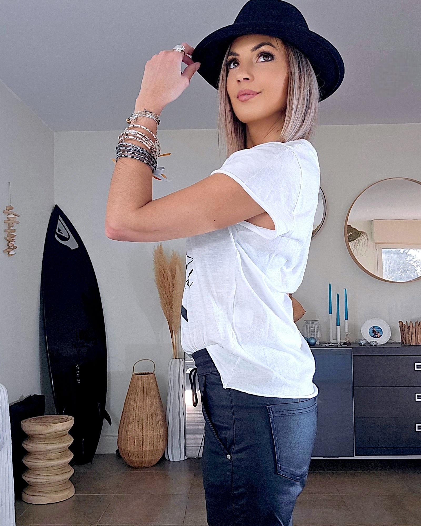 Jogg noir huilé