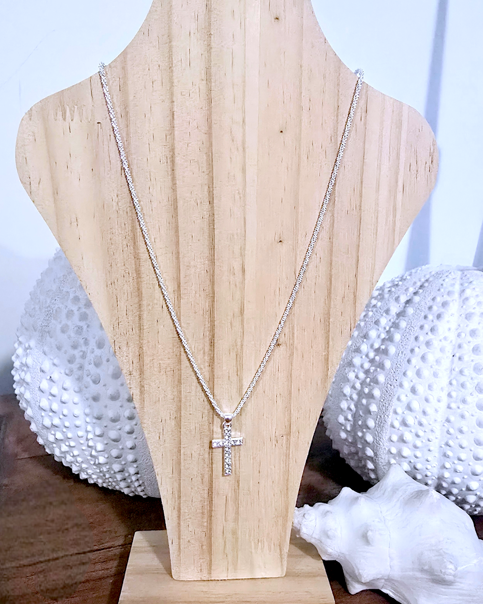 Parure collier et bracelet croix
