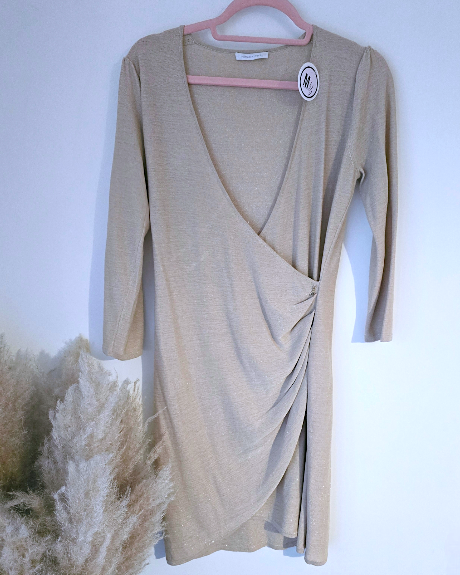 Robe portefeuille dorée