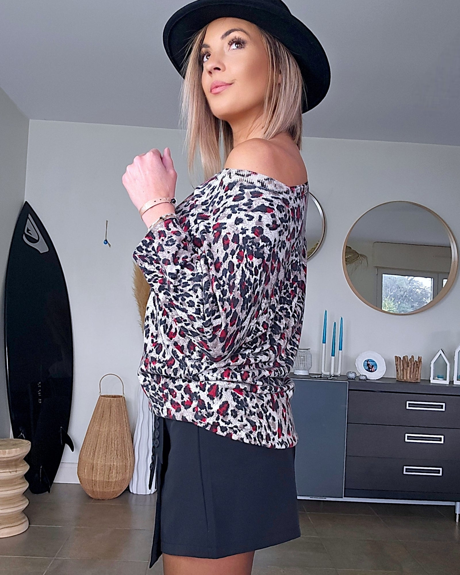 🔥Pull long léo rouge