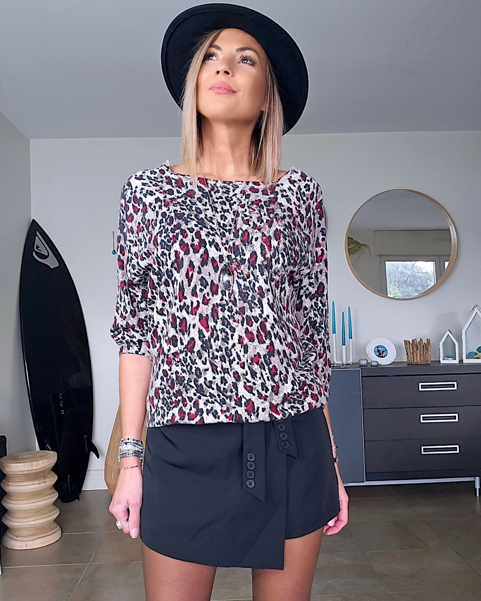🔥Pull long léo rouge