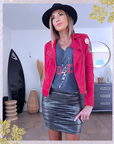 Perfecto en cuir skull