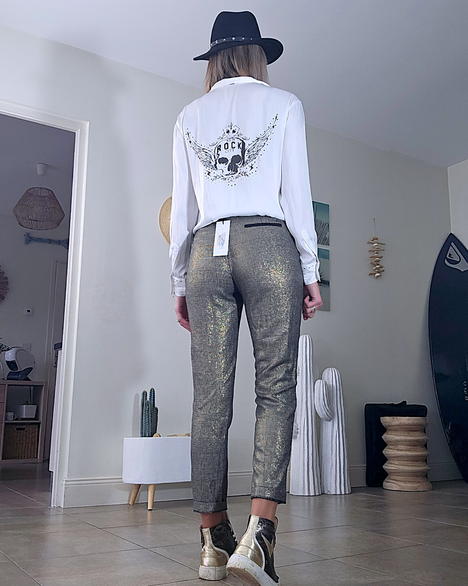 Pantalon chic doré