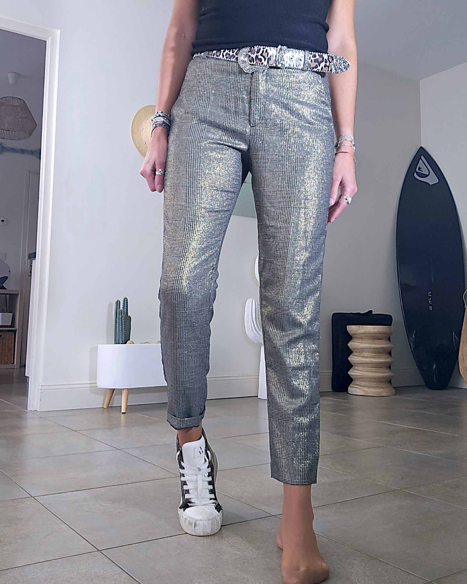 Pantalon chic doré