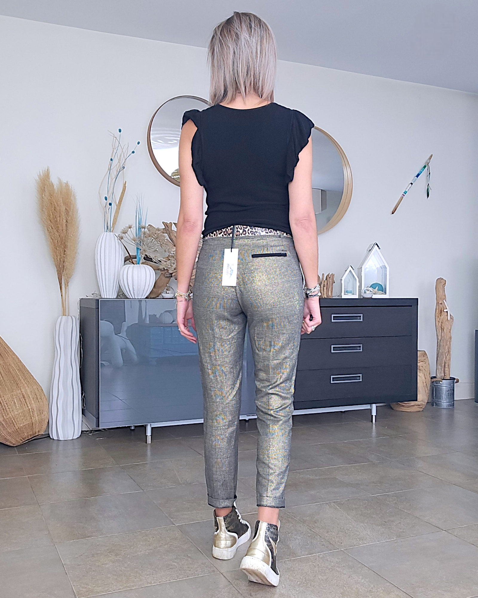 Pantalon chic doré
