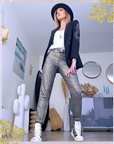 Pantalon chic doré