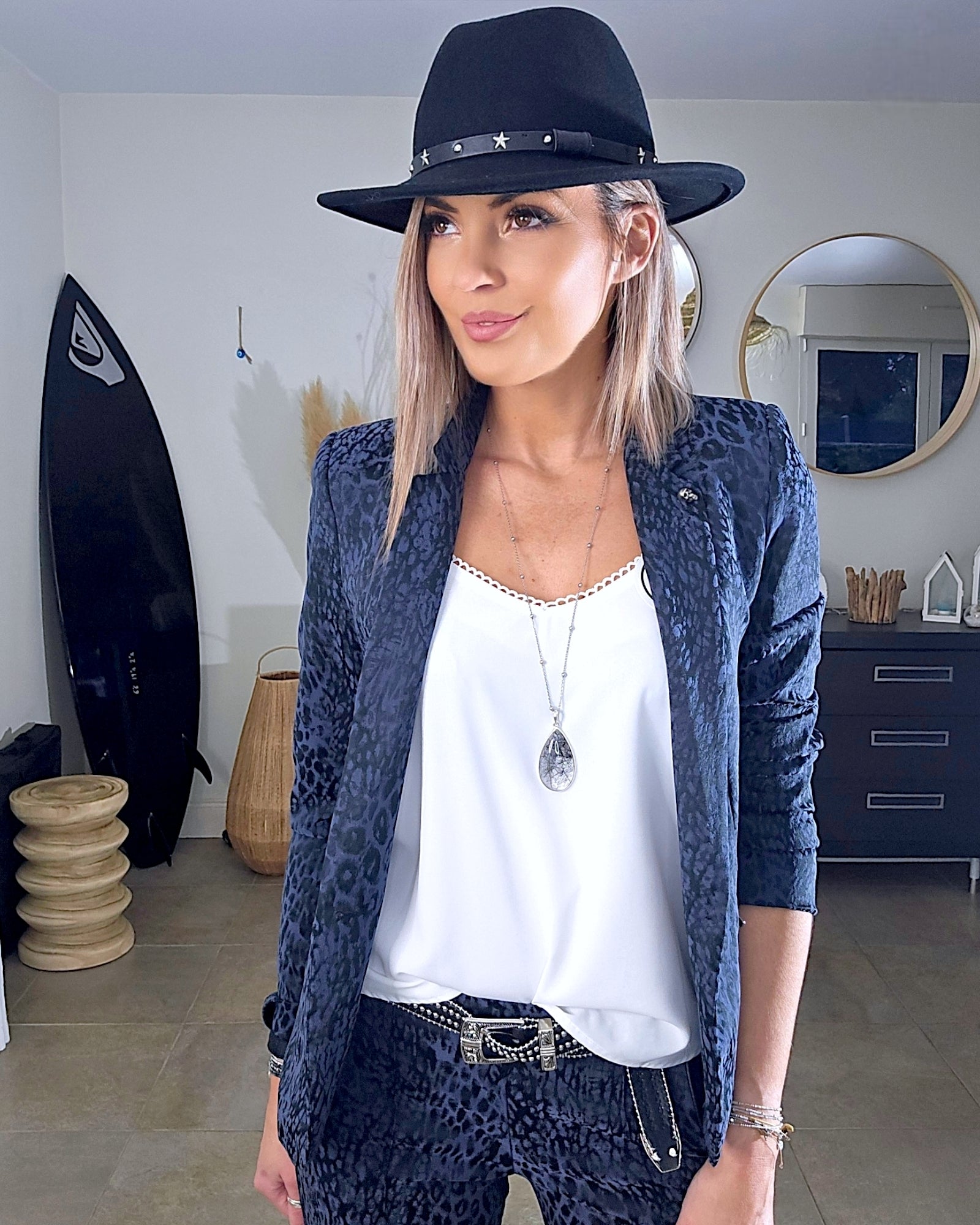 Veste bleue léo