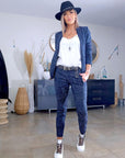 Veste bleue léo