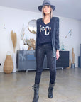 Pantalon noir python