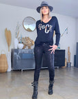 Pantalon noir python