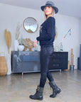 Pantalon noir python