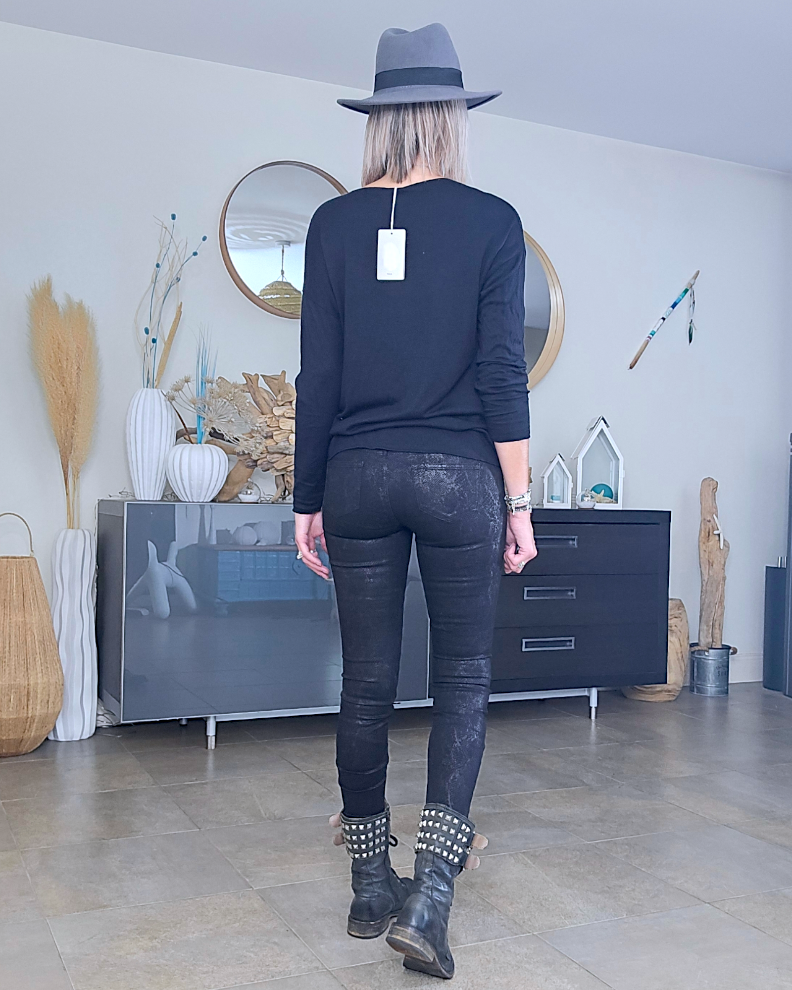 Pantalon noir python
