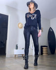 Pantalon noir python
