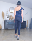 Pantalon python bleu