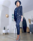 Pantalon python bleu