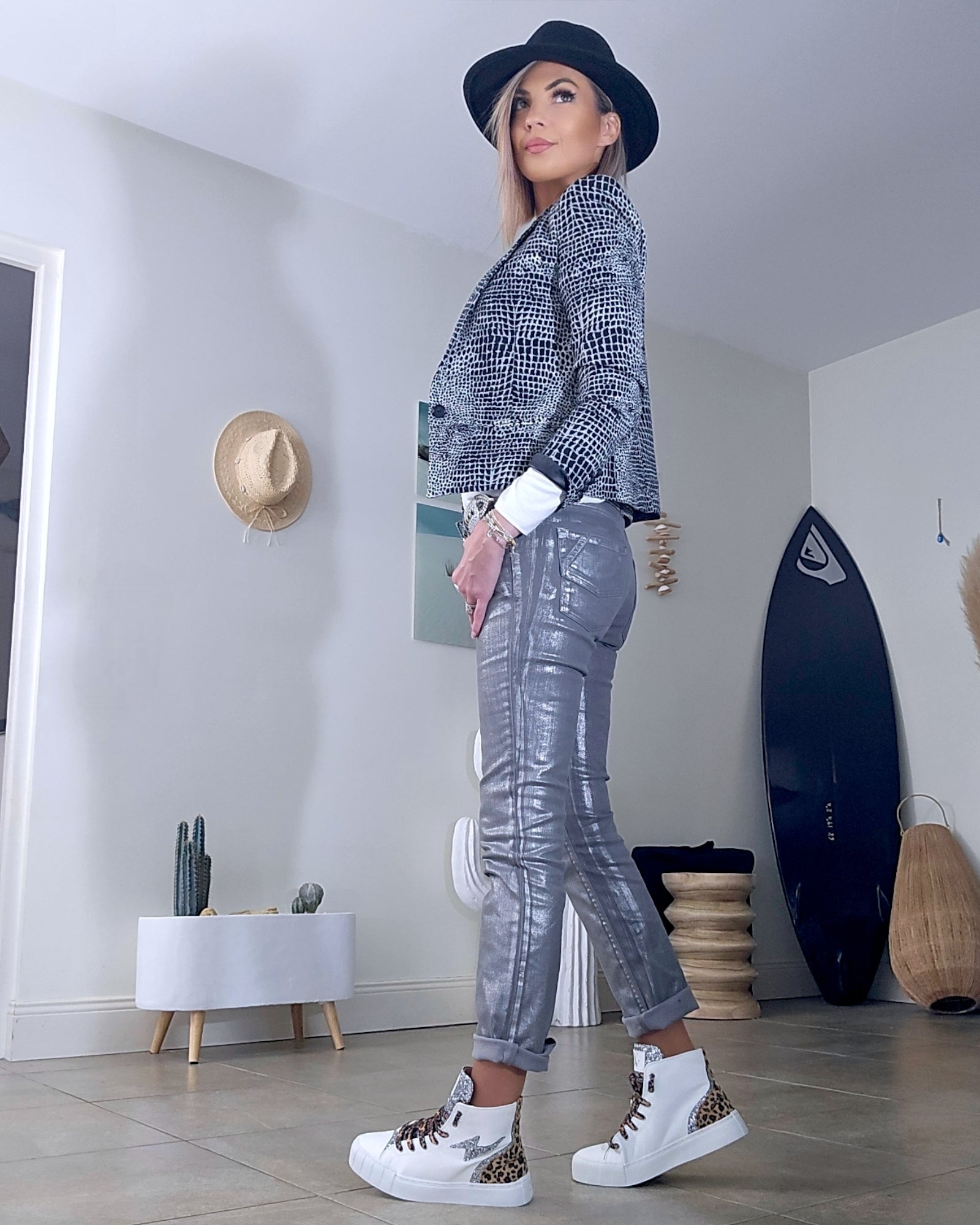 Veste chic en cuir