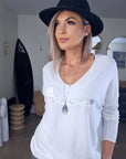 Pull blanc Amour