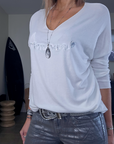 Pull blanc Amour
