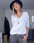 Pull blanc Amour
