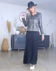Veste cuir à sequins