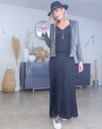 Veste cuir à sequins