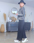 Veste cuir à sequins