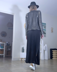 Veste cuir à sequins
