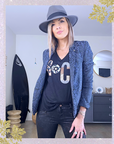 Veste bleue léo