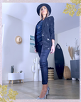Pantalon python bleu