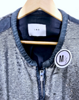 Veste cuir à sequins