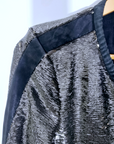Veste cuir à sequins