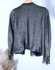 Veste cuir à sequins