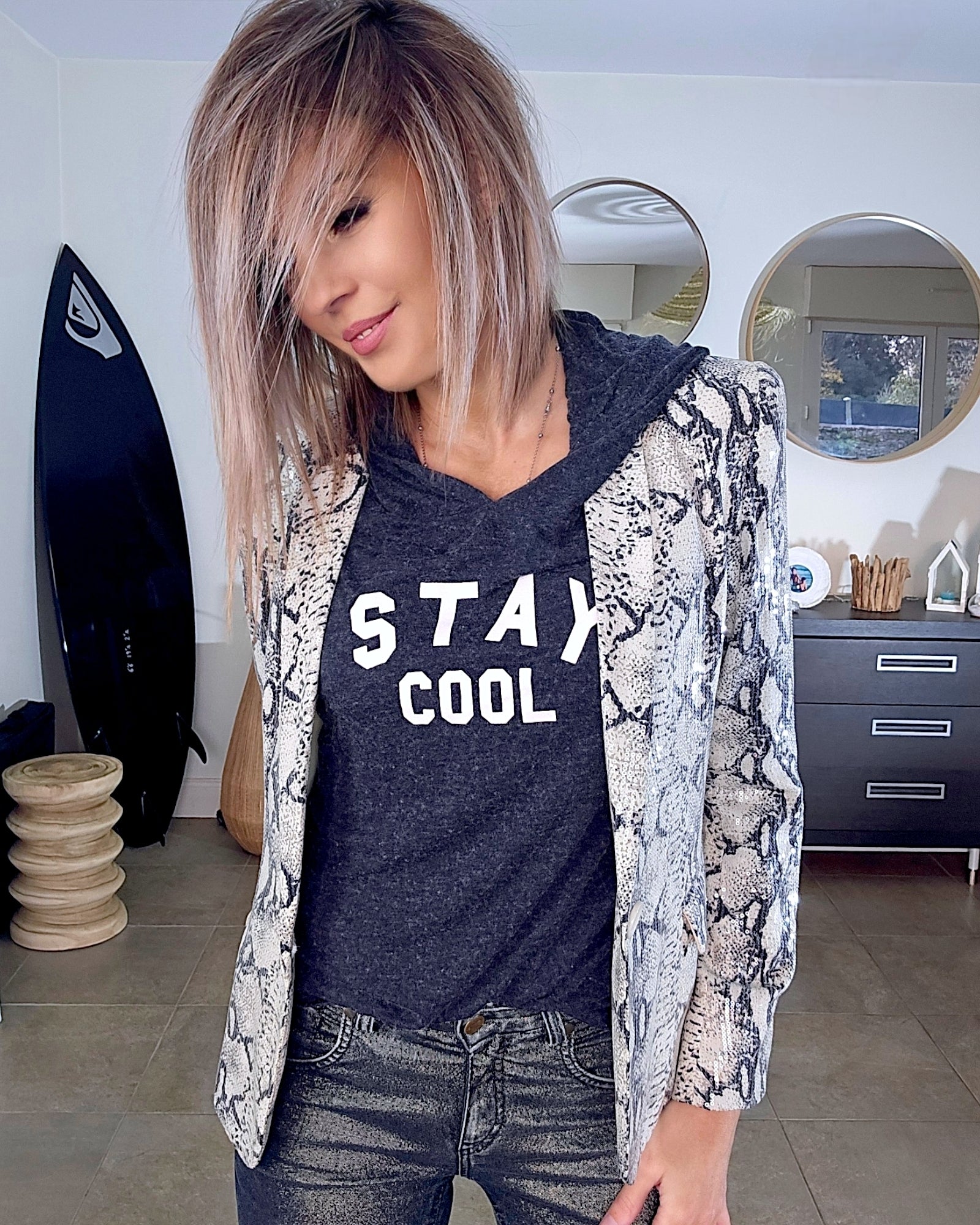 Veste python en sequins
