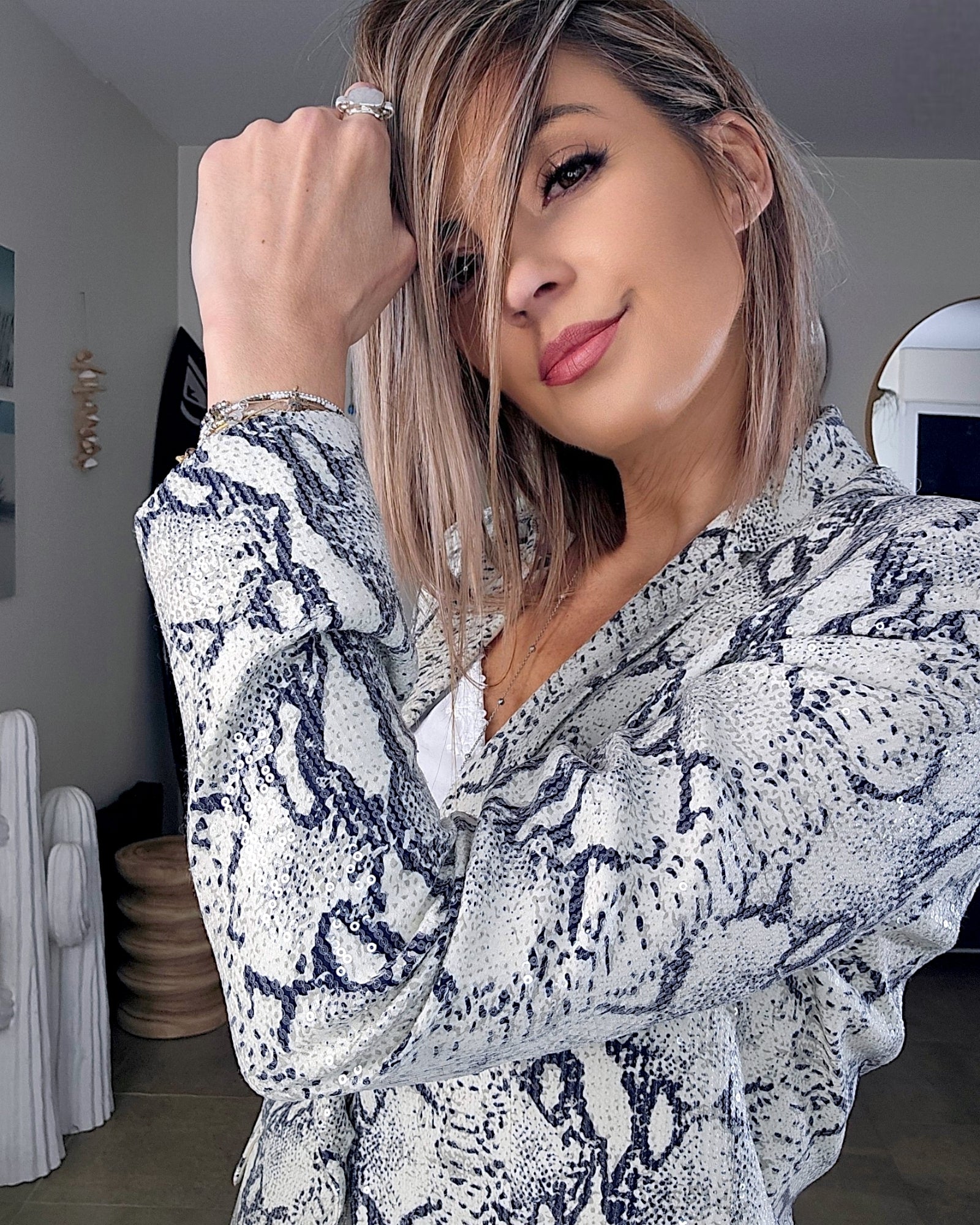 Veste python en sequins
