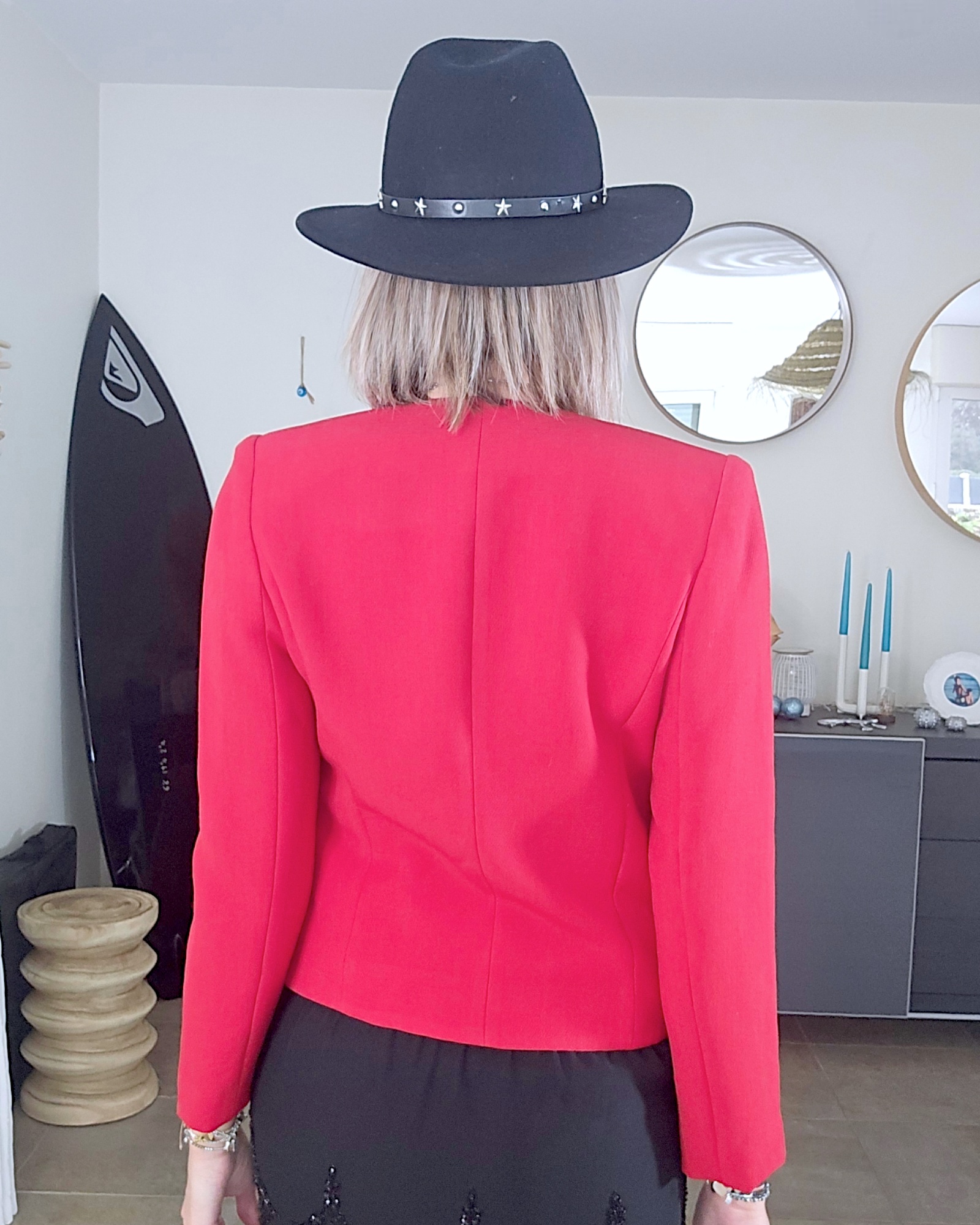 Veste red sans col