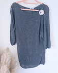 Pull ajouré argenté