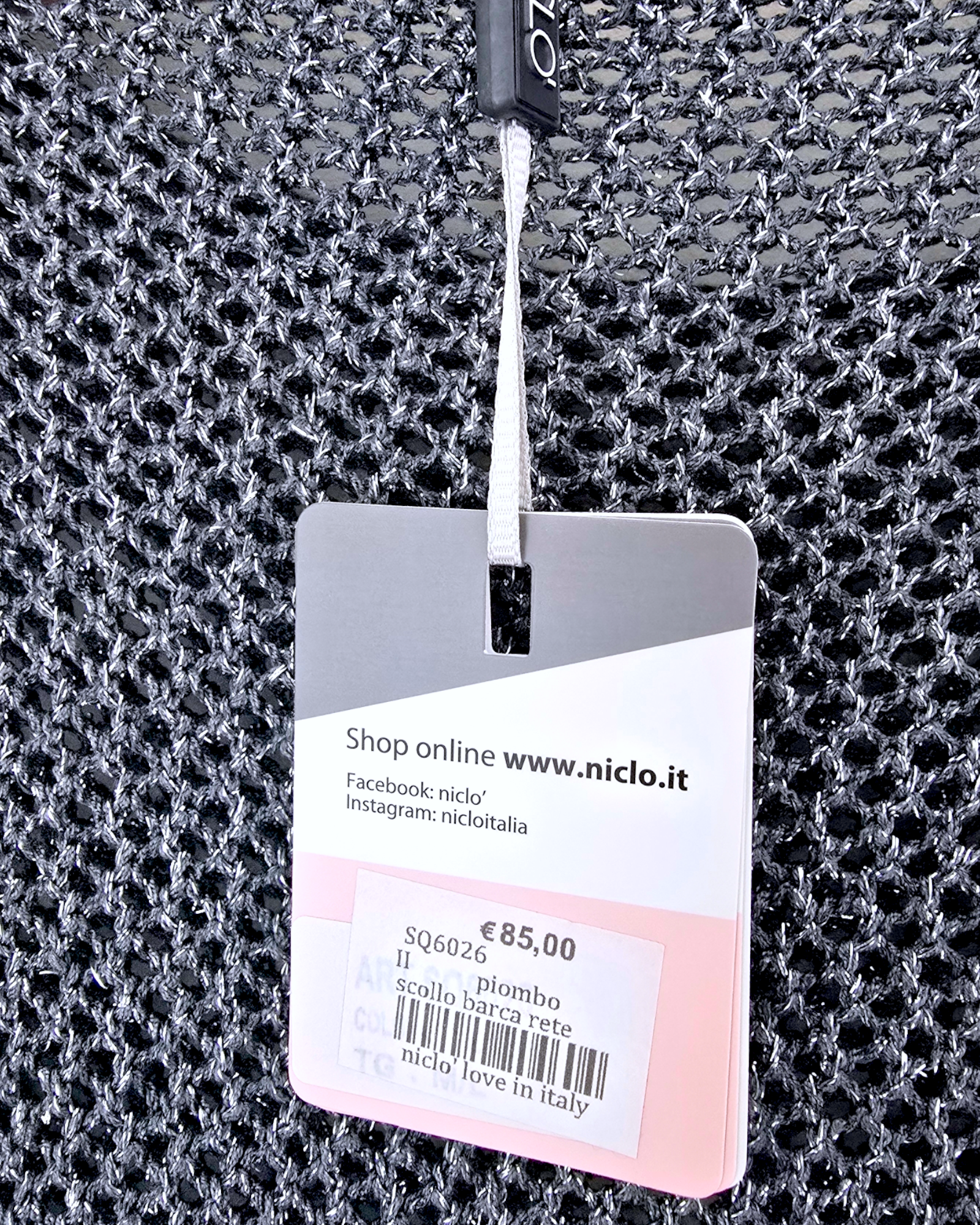 Pull ajouré argenté