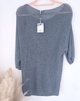 Pull ajouré argenté