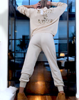 Jogg en maille beige clair