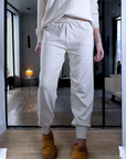 Jogg en maille beige clair