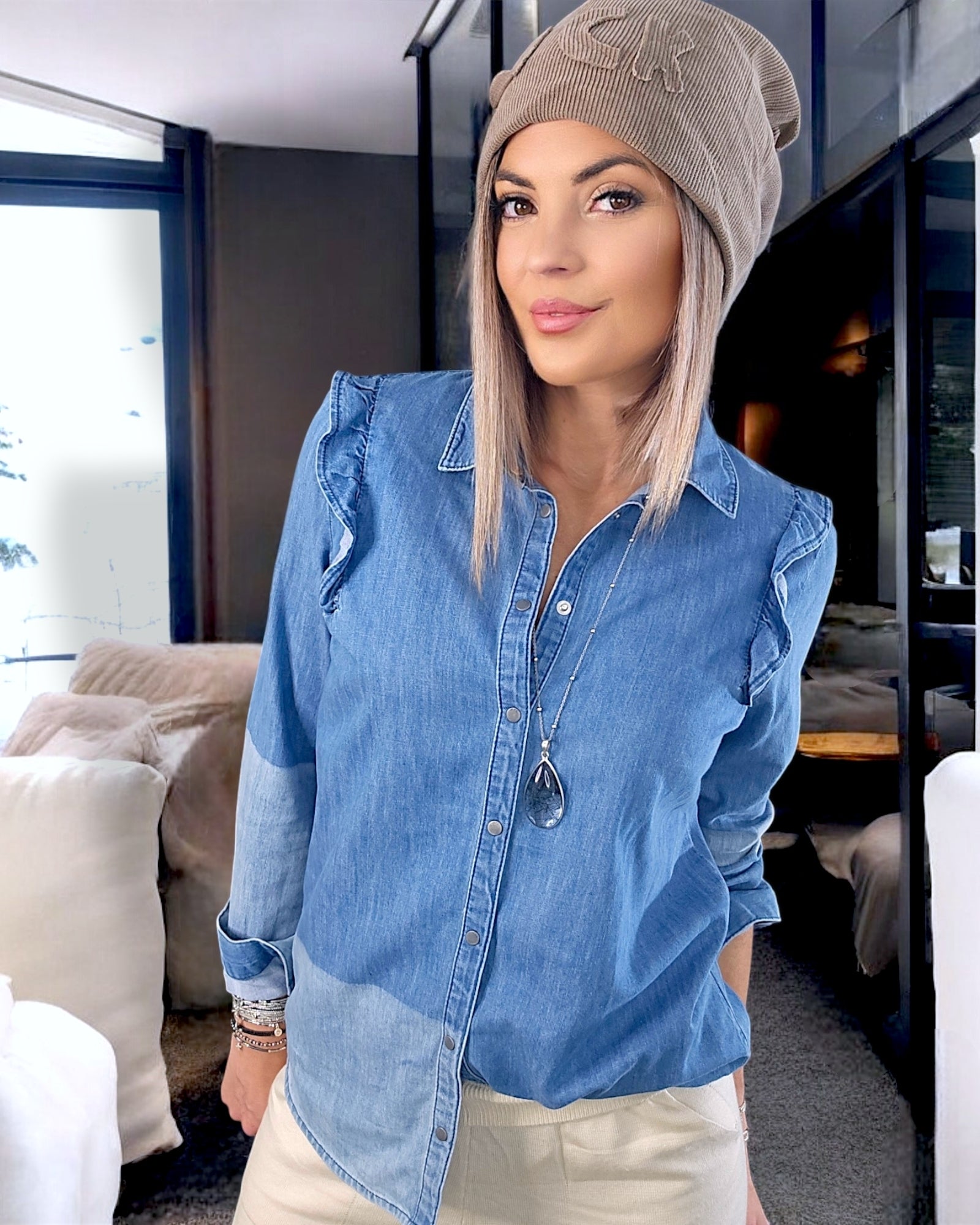 Chemise fine en denim