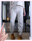 Jogg en maille beige clair