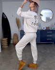 Jogg en maille beige clair