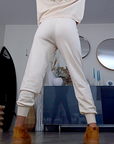 Jogg en maille beige clair