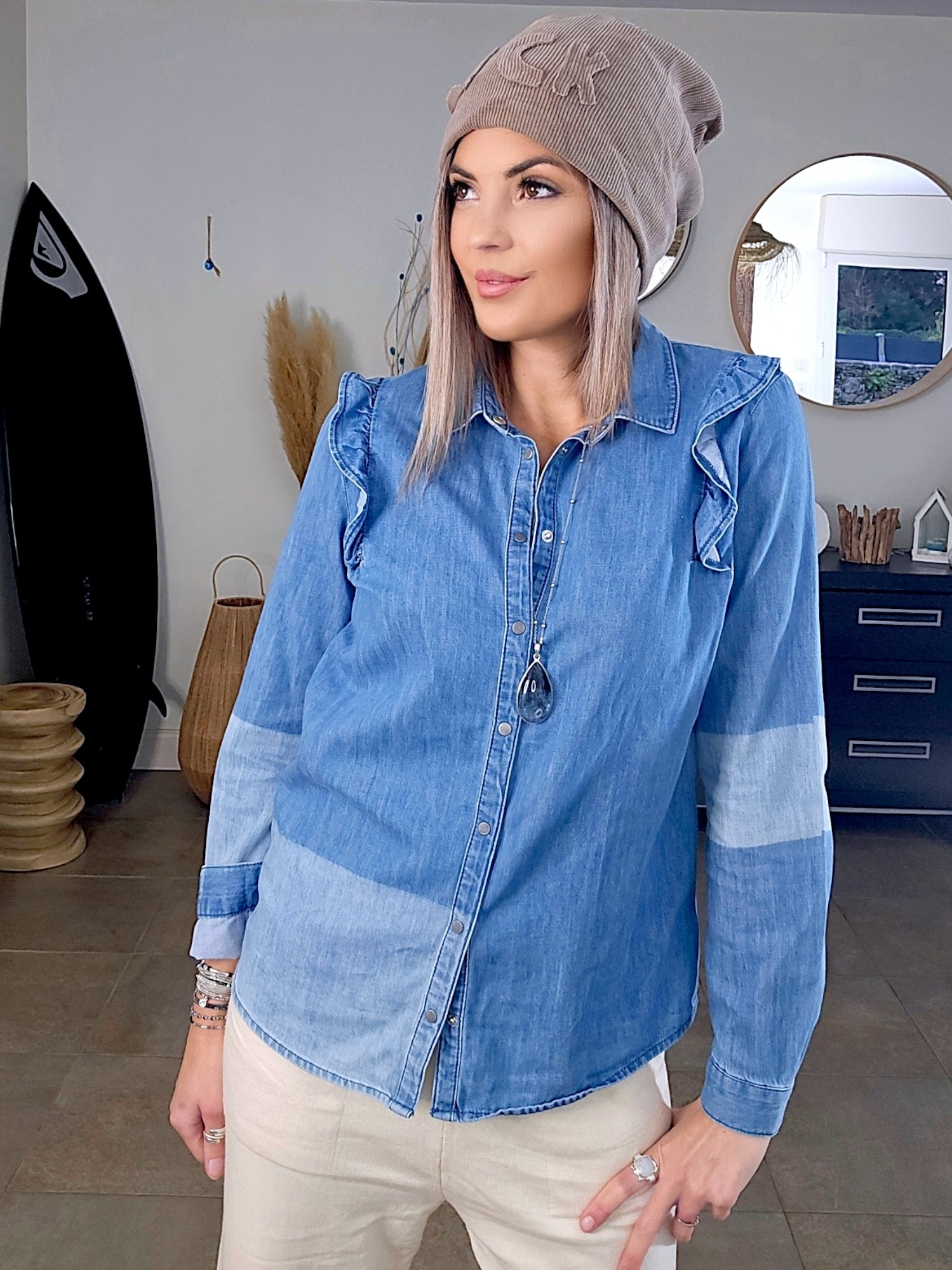Chemise fine en denim