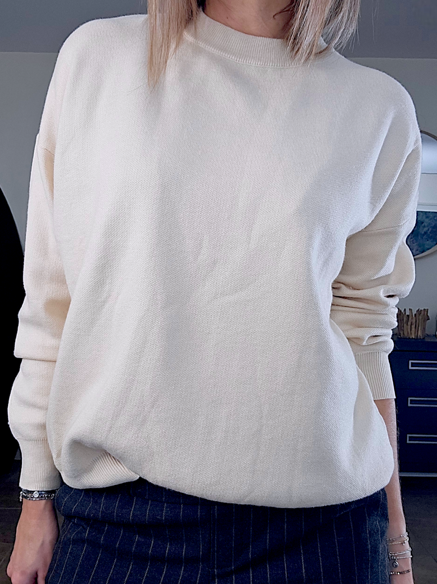 Sweat maille rock&amp;love beige clair