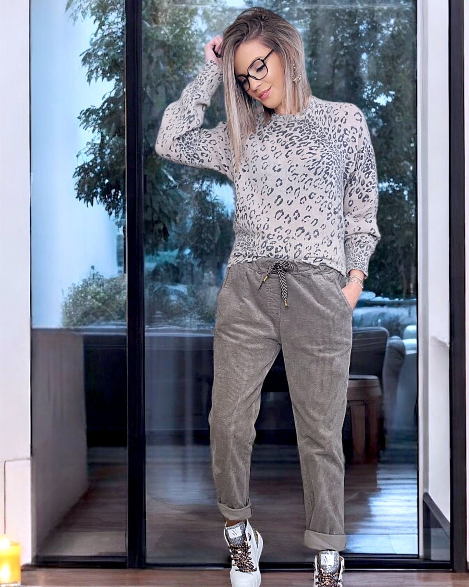 Pantalon jogg velours